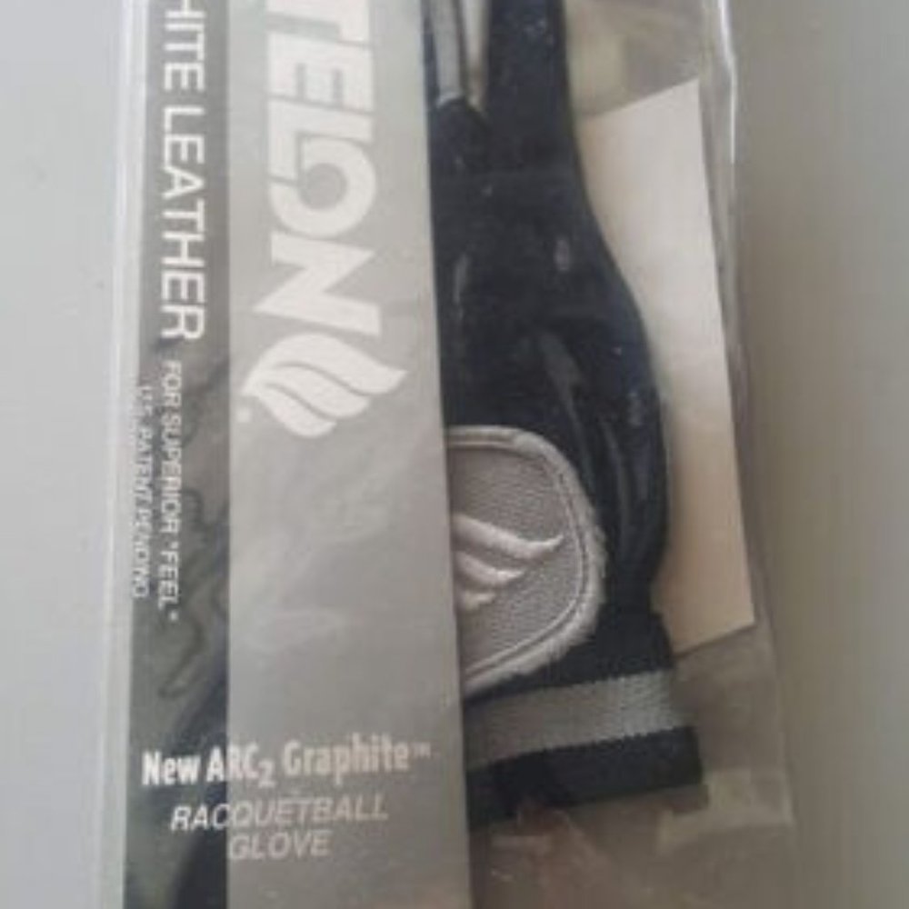 VINTAGE EKTELON UNISEX RACQUETBALL ARC2 GRAPHITE LEATHER GLOVE LEFT EXTRA SMALL